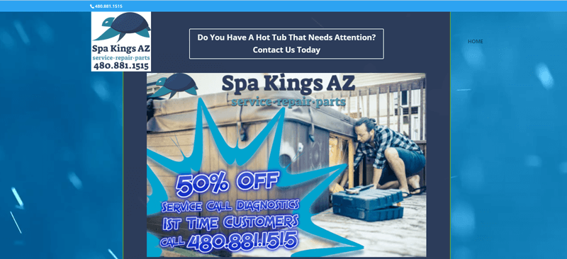 Hot Tubs Service Arizona Splash Page